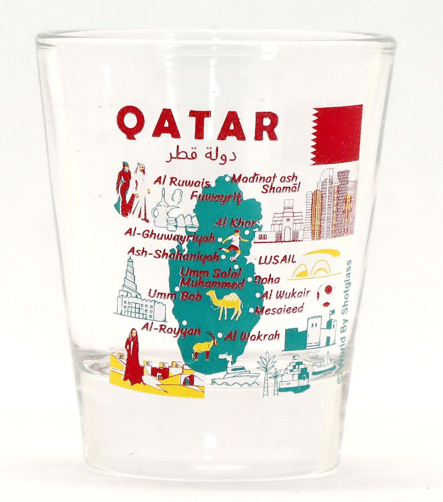 Qatar Landmarks and Icons Collage Shot Glass
