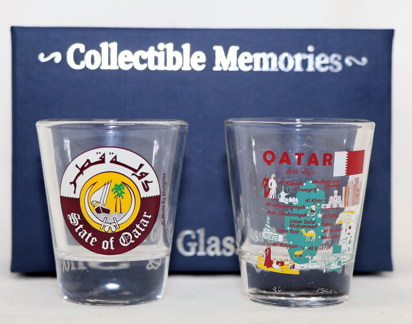 Qatar Souvenir Boxed Shot Glass Set (Set of 2)