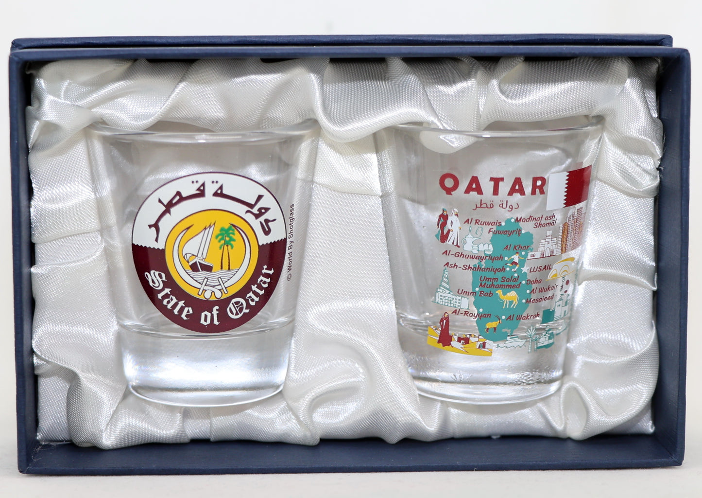 Qatar Souvenir Boxed Shot Glass Set (Set of 2)