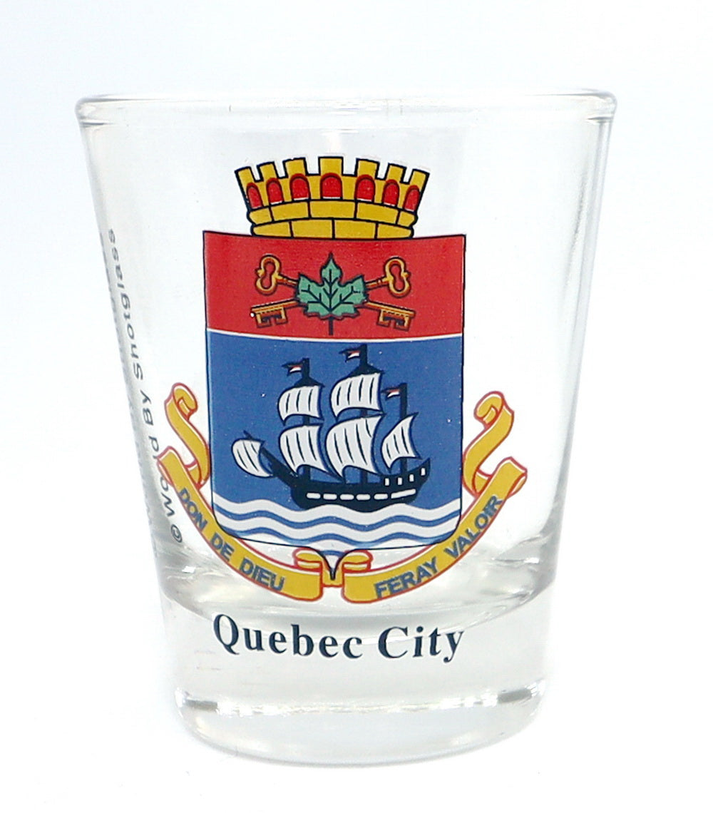 Quebec City Canada Coat Of Arms Shot Glass