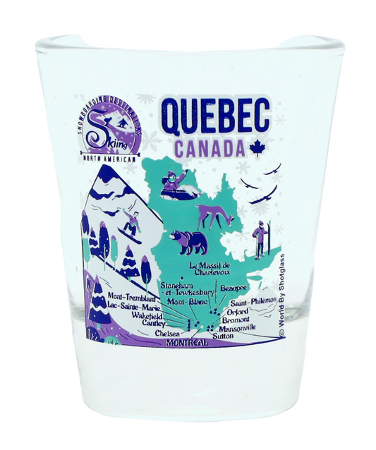 Quebec Canada North American Skiing and Snowboarding Destinations Shot Glass