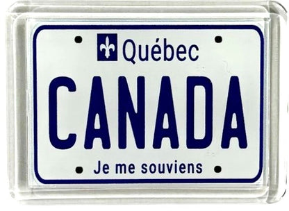 Quebec Canada License Plate Acrylic Small Fridge Collector's Souvenir Magnet 2.35" X 1.75"