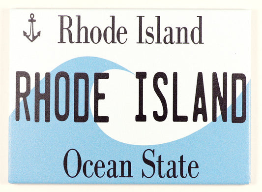 Rhode Island License Plate Fridge Collector's Souvenir Magnet 2.5" X 3.5"