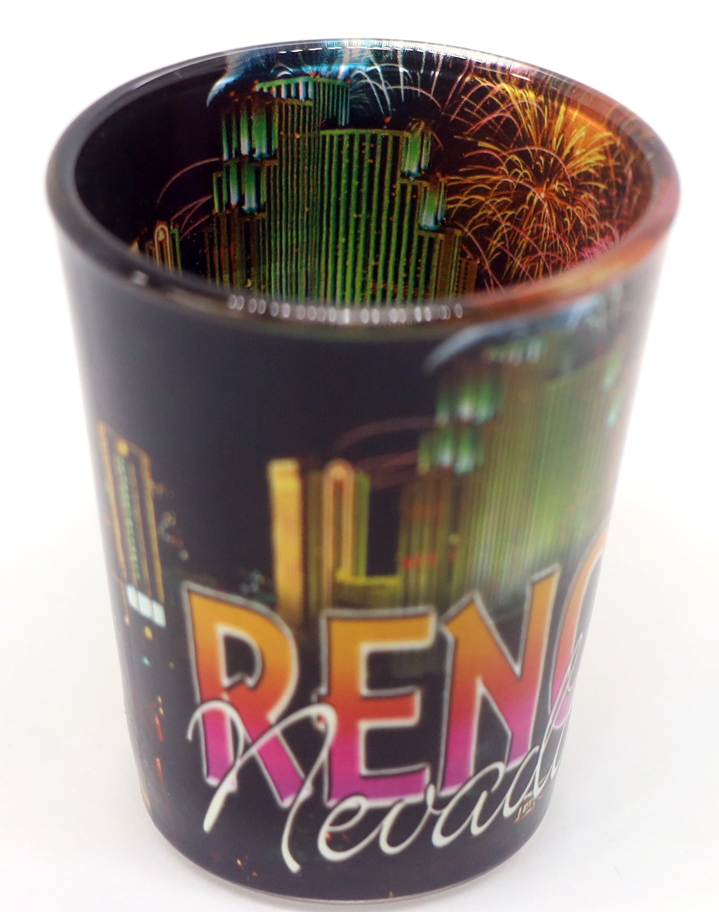 Reno Nevada Dice Collage Black Shot Glass