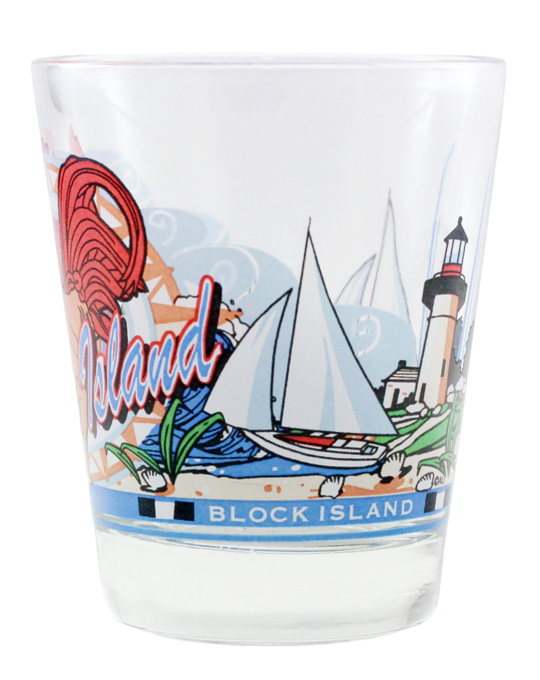 Rhode Island 3 View Shot Glass