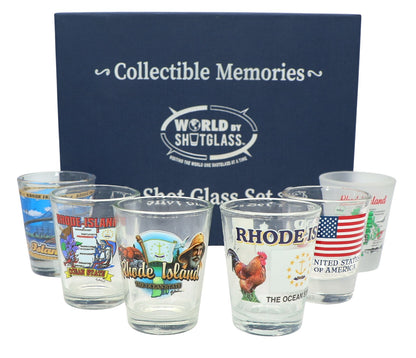 Rhode Island United States USA Souvenir Boxed Shot Glass Set (Set of 6)