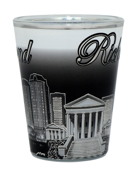 Richmond Virginia B & W Silver Lines Shot Glass
