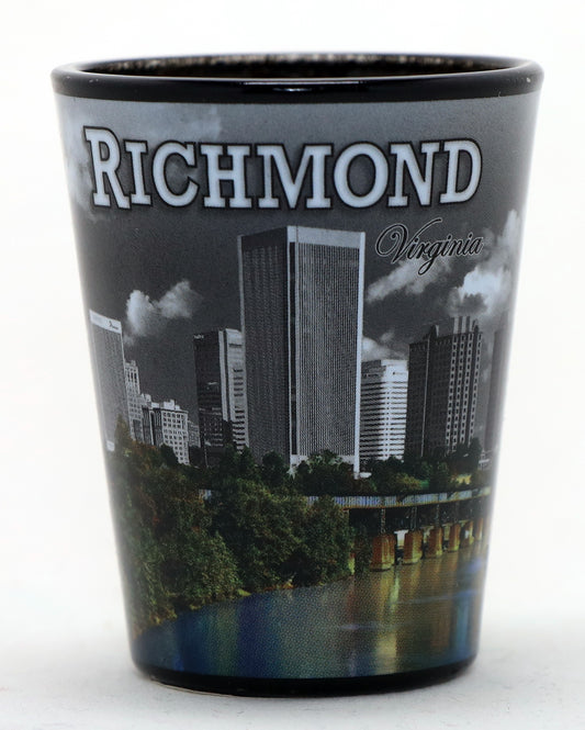 Richmond Virginia B&W With Color Reflection Ceramic Shot Glass