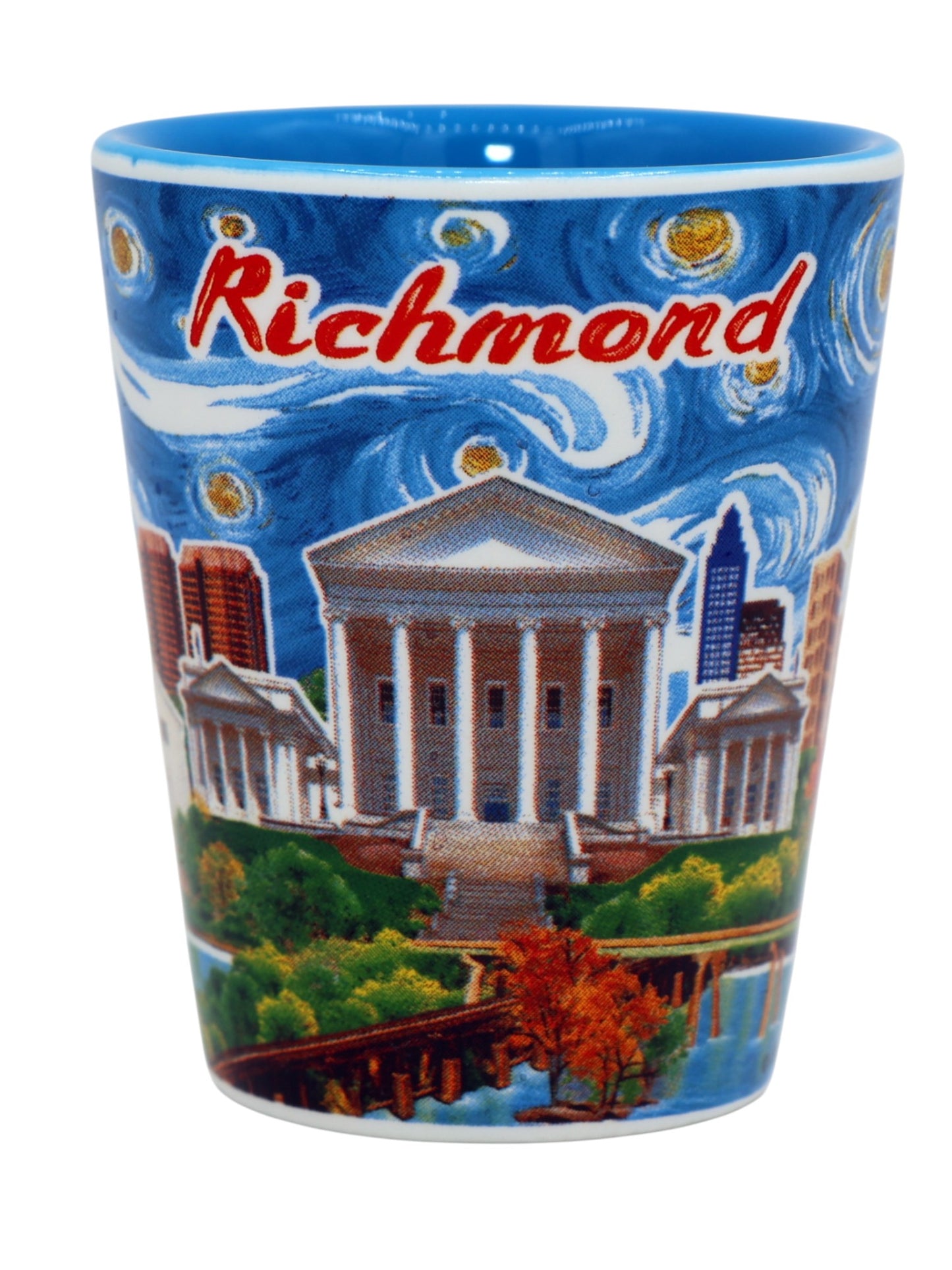 Richmond Virginia Blue Ceramic Shot Glass
