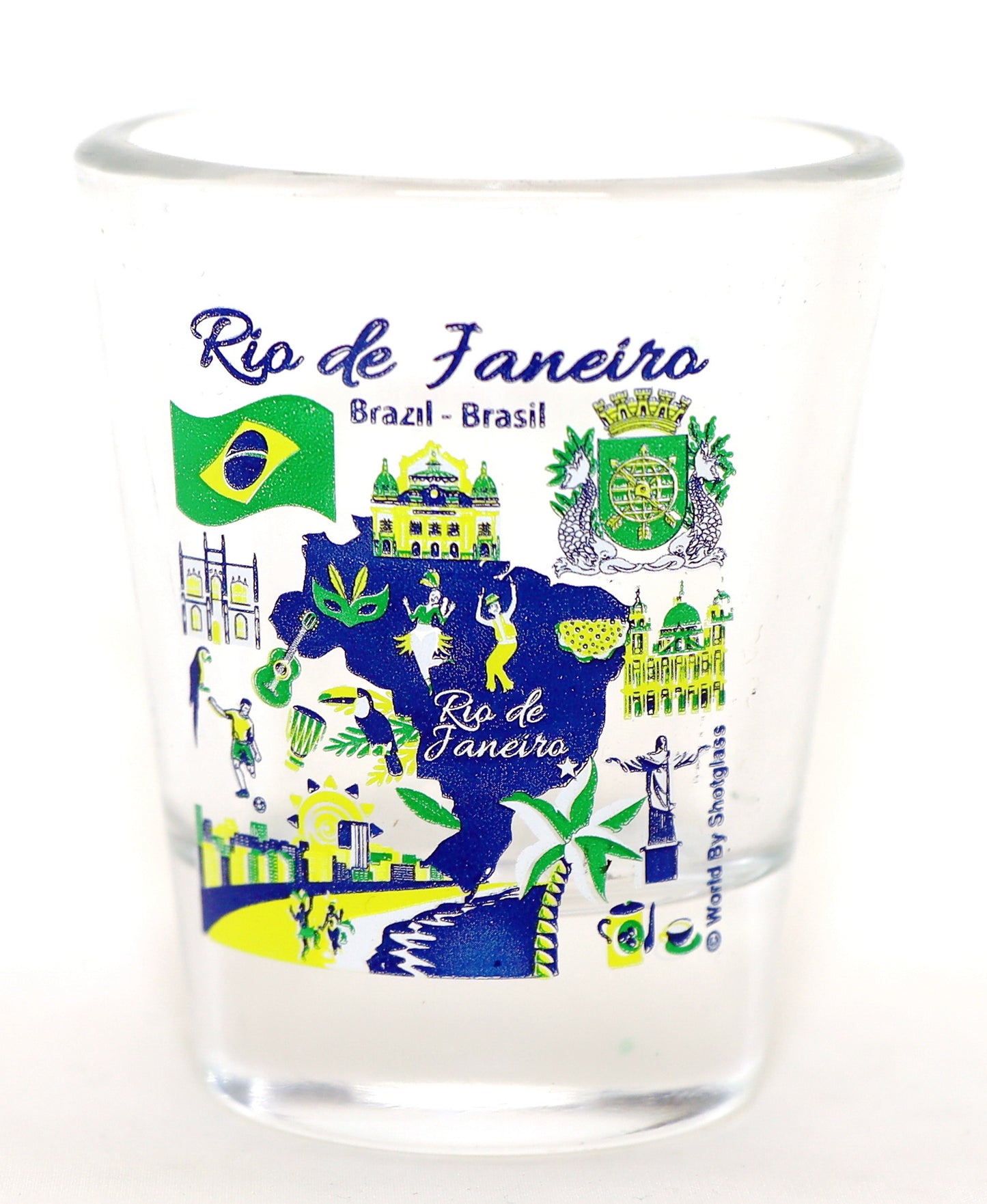 Rio De Janeiro Brazil Landmarks and Icons Collage Shot Glass