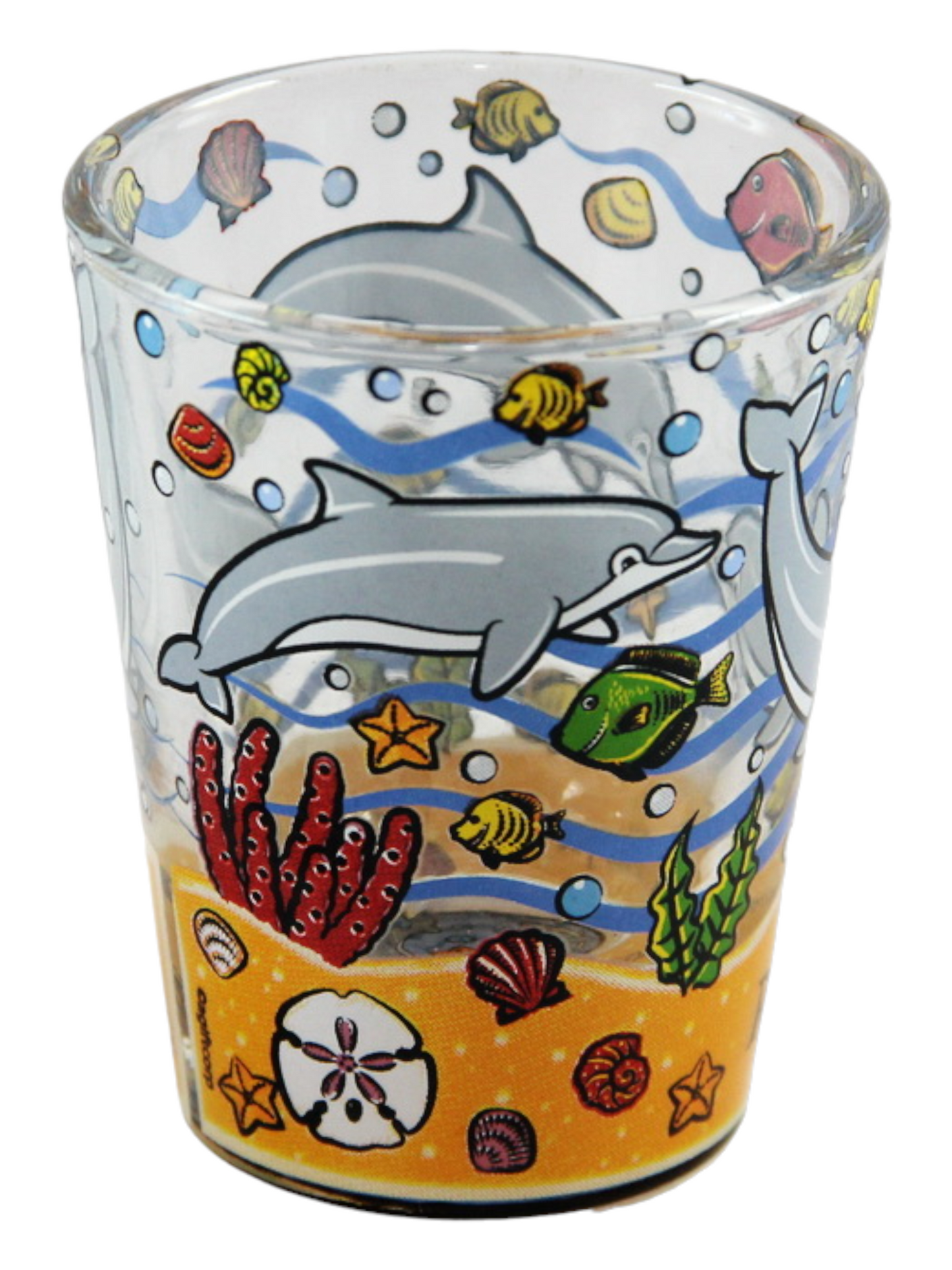 Riviera Maya Mexico Jumping Dolphins Bottom Design Shot Glass