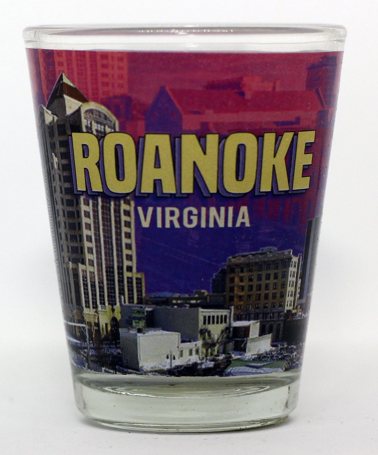 Roanoke Virginia Color Photo Skyline Shot Glass