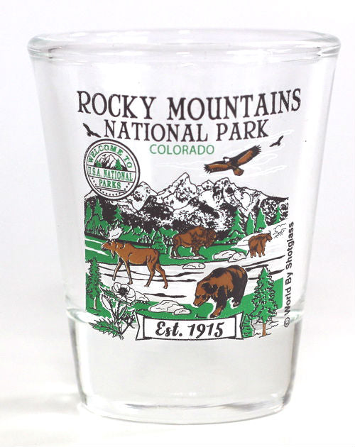 Rocky Mountains Colorado National Park Series Collection Shot Glass