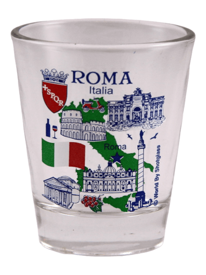 Italy Central and Southern Highlights Souvenir Boxed Shot Glass Set (Set of 6)