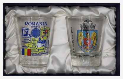 Romania Souvenir Boxed Shot Glass Set (Set of 2)