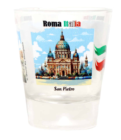 Rome Italy Landmarks and Icons Collage Shot Glass