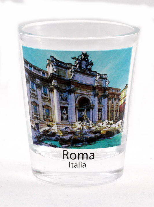 Rome Italy Trevi Fountains Color Photo Shot Glass