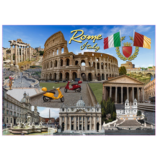 Rome Italy Landmarks and Icons Collage Jigsaw Puzzle 500 pcs (21" x 15" when finished)