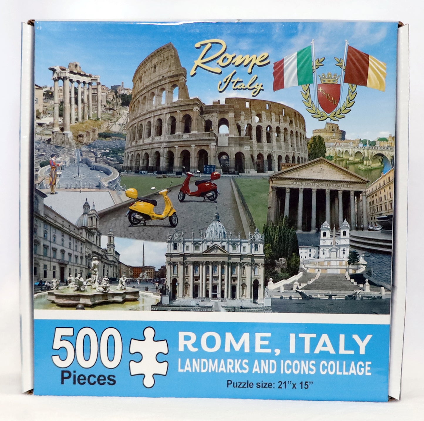 Rome Italy Landmarks and Icons Collage Jigsaw Puzzle 500 pcs (21" x 15" when finished)