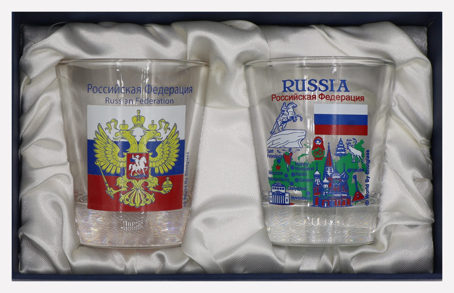 Russia Souvenir Boxed Shot Glass Set (Set of 2)