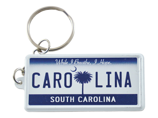 South Carolina License Plate Aluminum Ultra-Slim Rectangular Souvenir Keychain 2.5" X 1.25"x 0.06"
