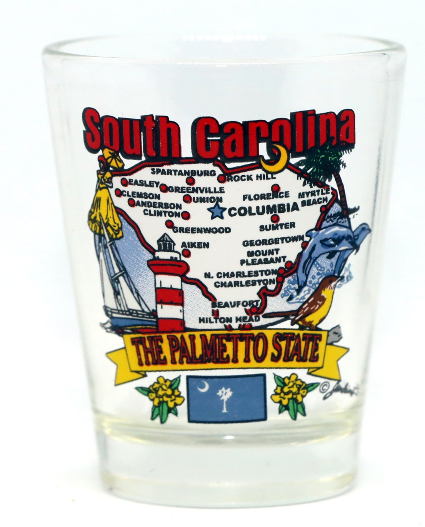 South Carolina State Elements Map Shot Glass