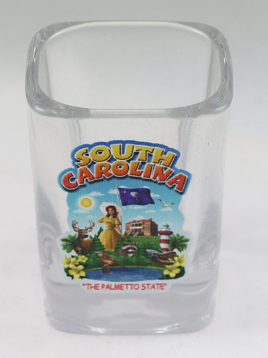 South Carolina State Montage Square Shot Glass