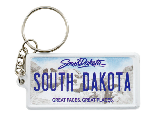 South Dakota License Plate Aluminum Ultra-Slim Rectangular Souvenir Keychain 2.5" X 1.25"x 0.06"
