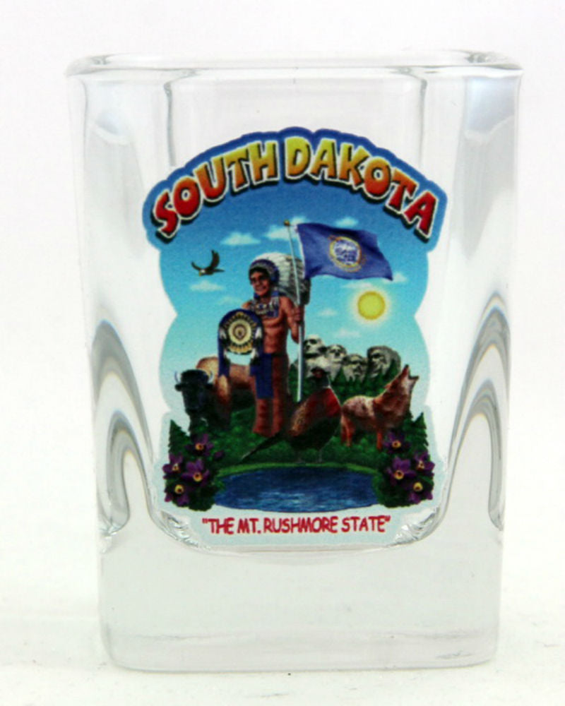 South Dakota State Montage Square Shot Glass
