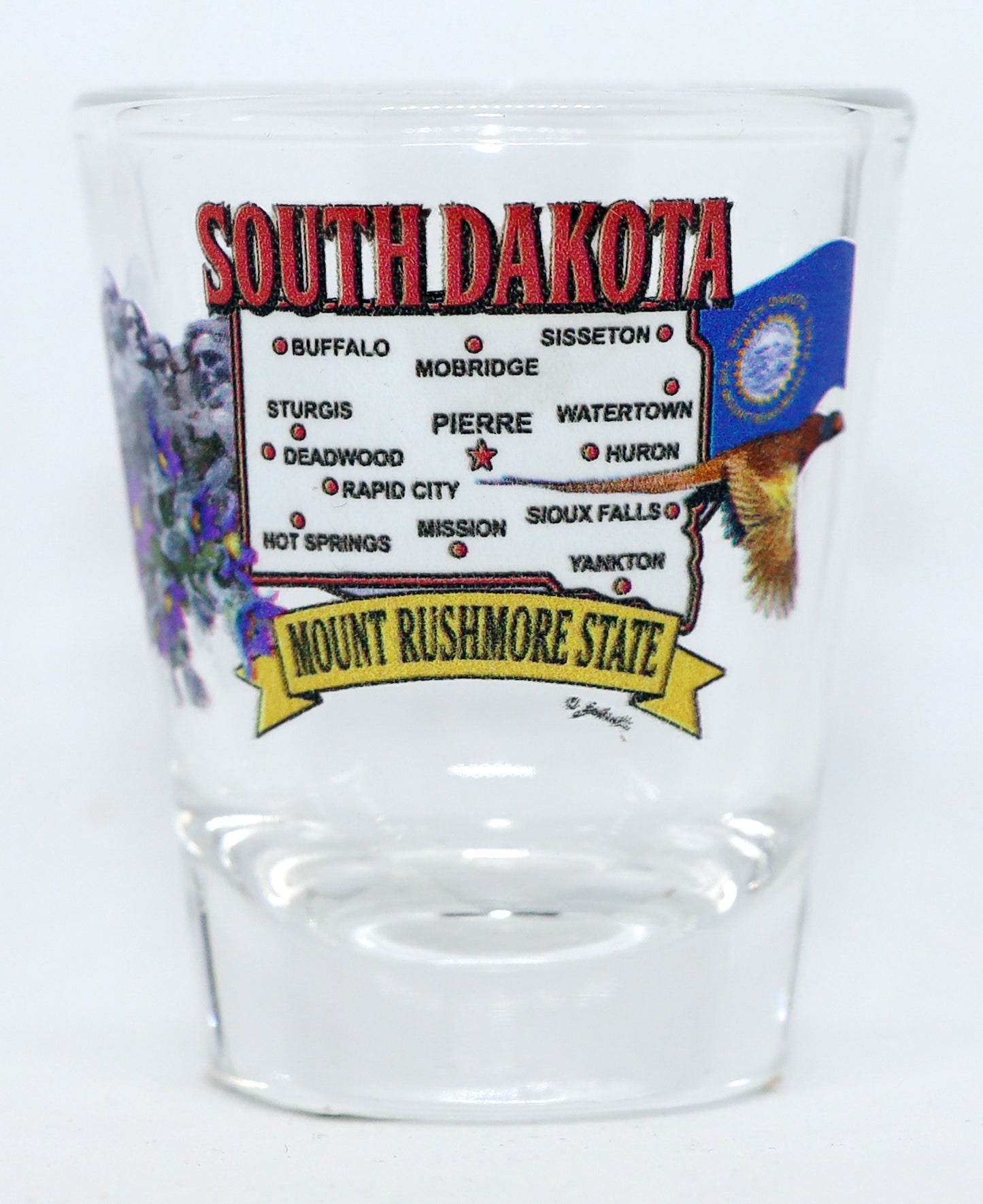 South Dakota State Elements Map Shot Glass