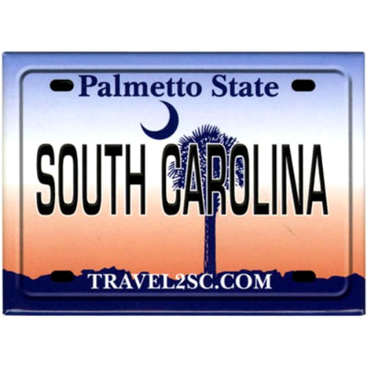 South Carolina License Plate Fridge Collector's Souvenir Magnet Classic Design 2.5 inches X 3.5 inches