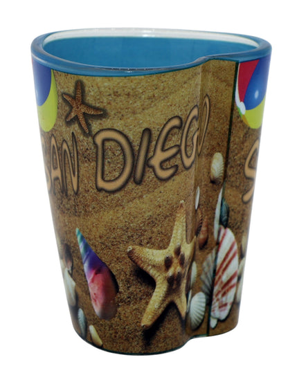 San Diego California Beach Scene Heart Shaped Shot Glass