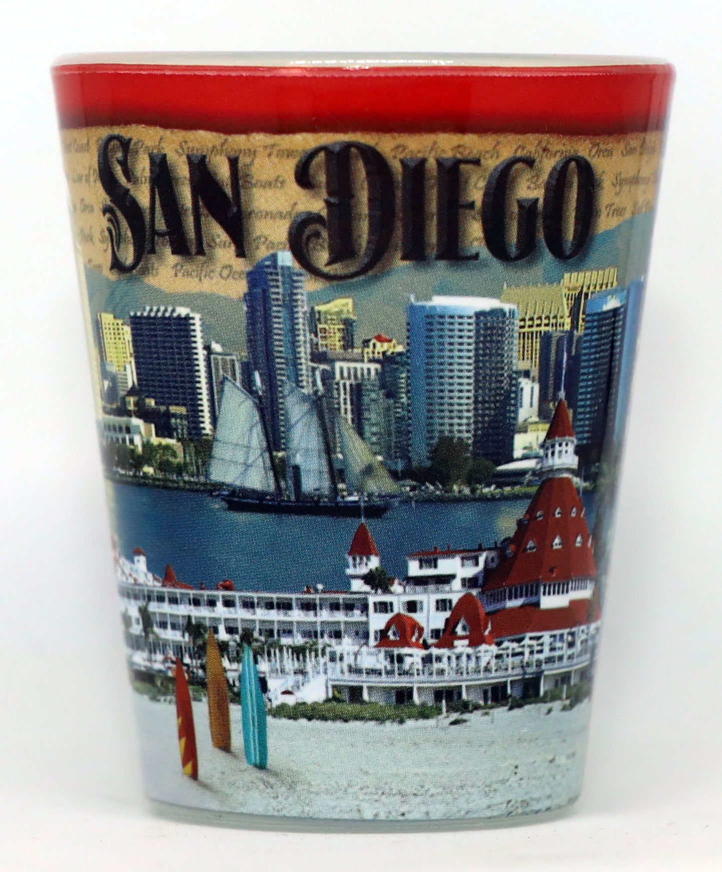 San Diego California Stamp Design Shot Glass