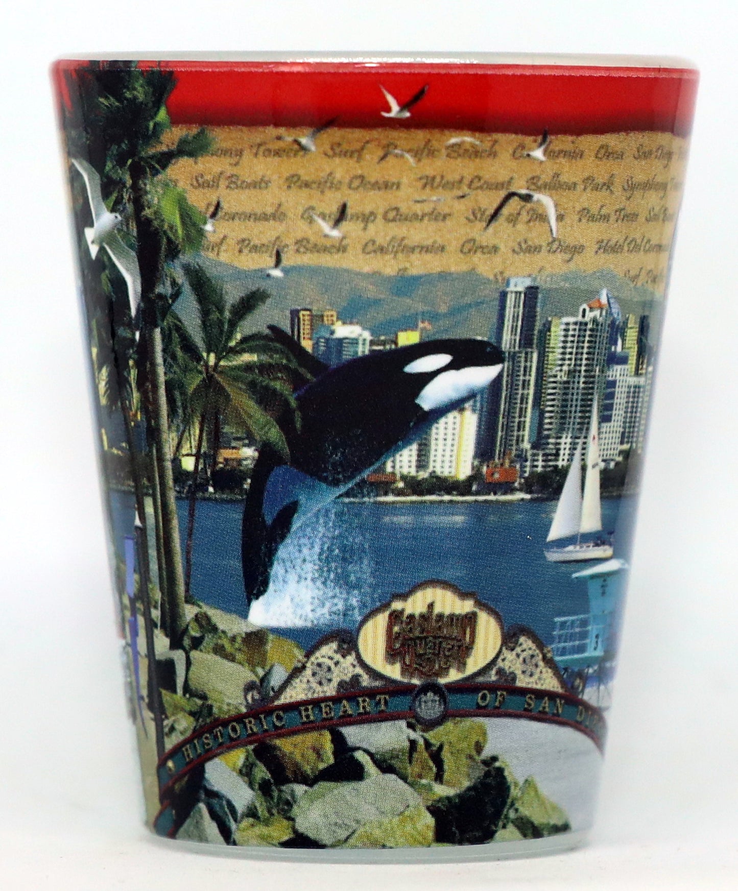 San Diego California Stamp Design Shot Glass