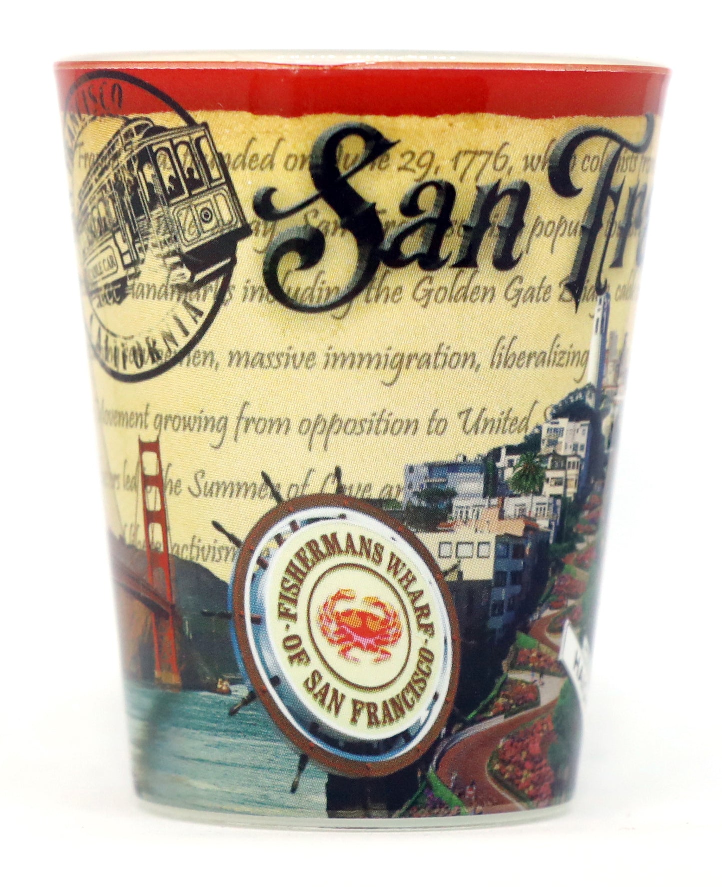 San Francisco California Stamp Design Shot Glass