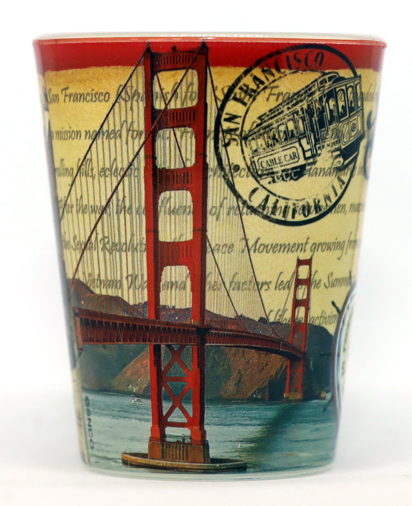 San Francisco California Stamp Design Shot Glass