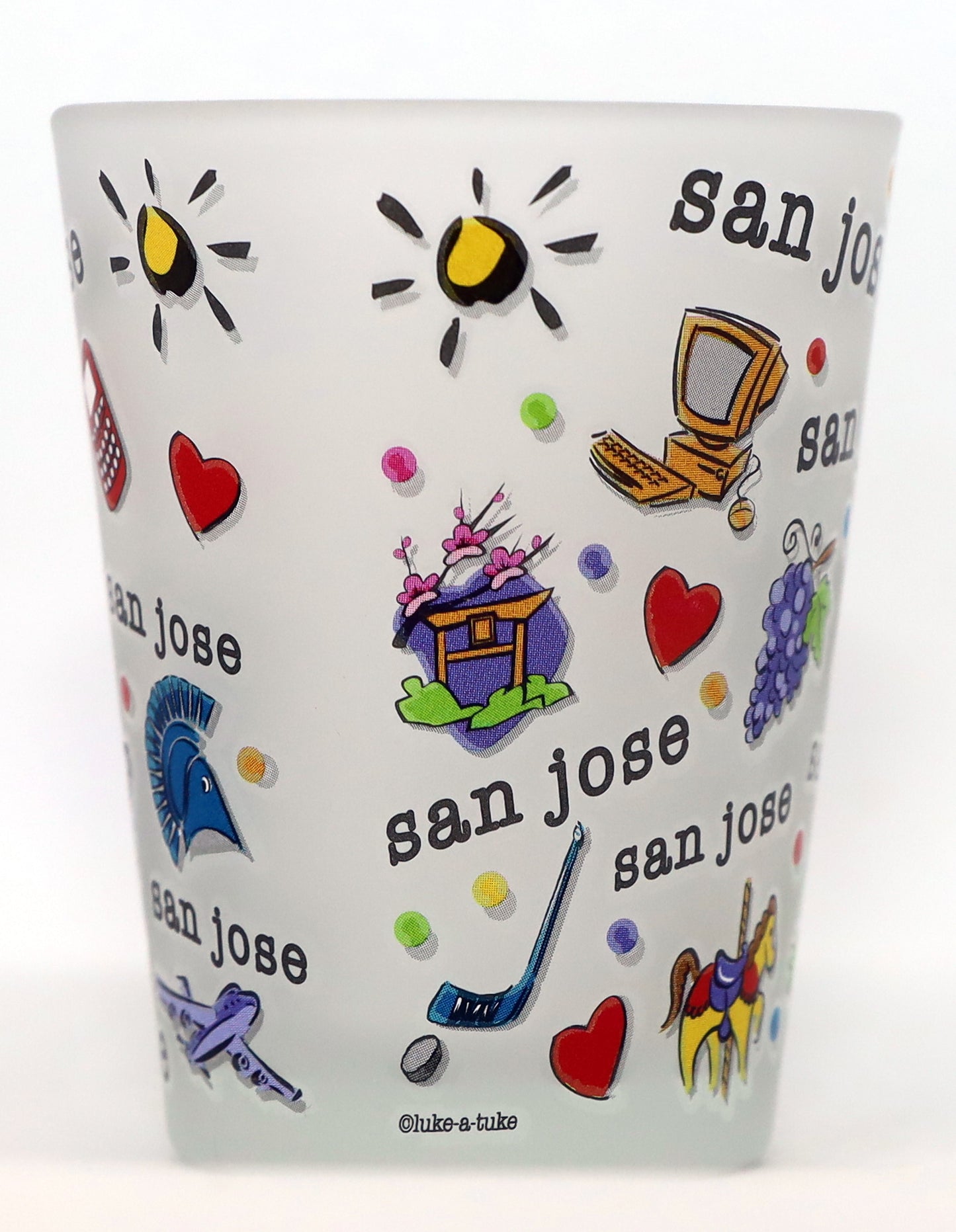 San Jose California Expressions Frosted Shot Glass