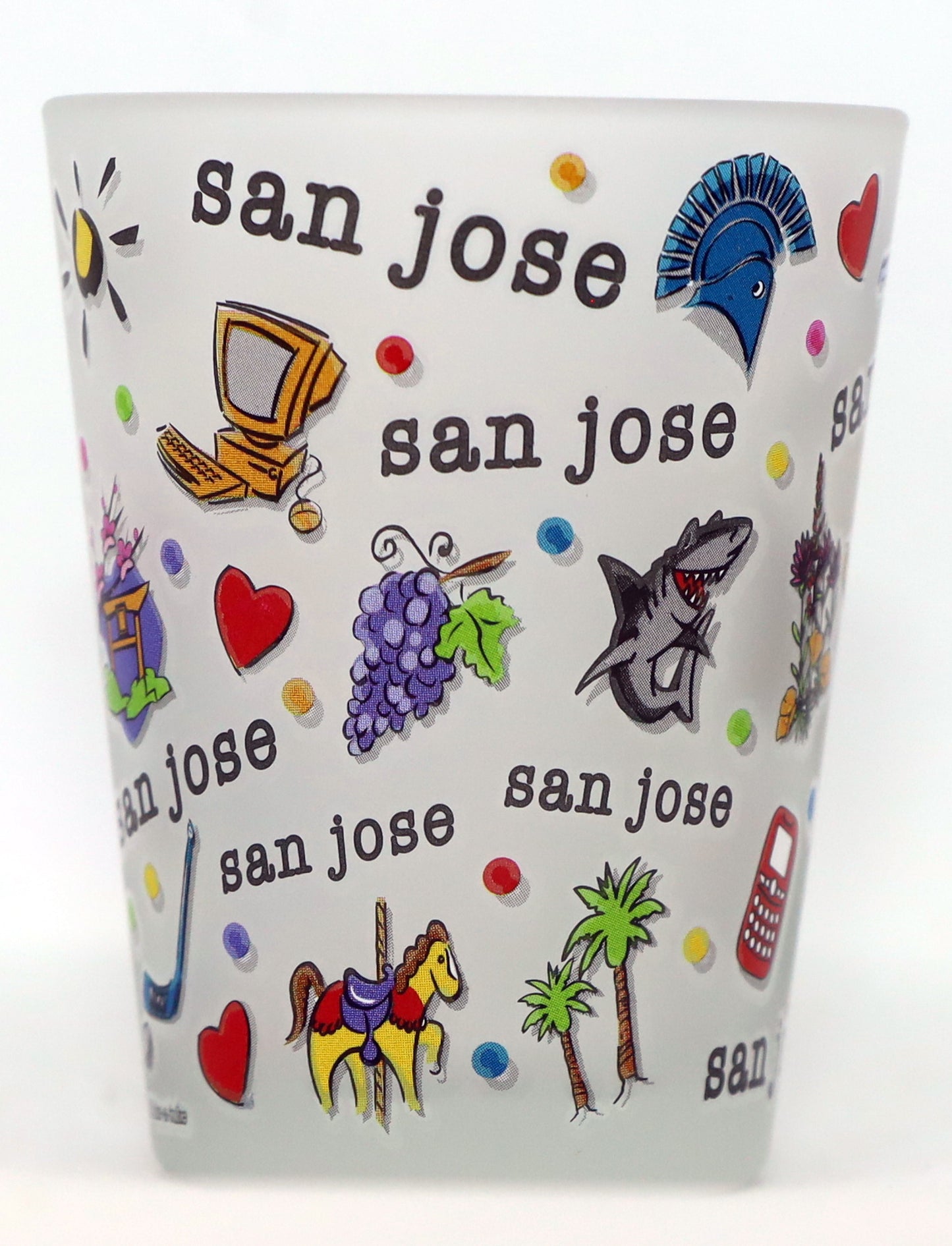 San Jose California Expressions Frosted Shot Glass