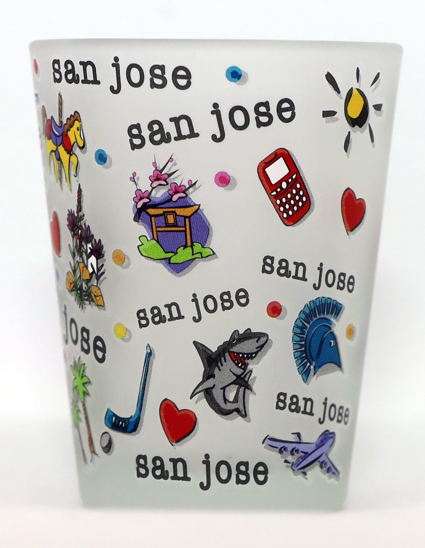 San Jose California Expressions Frosted Shot Glass