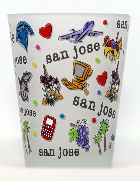 San Jose California Expressions Frosted Shot Glass