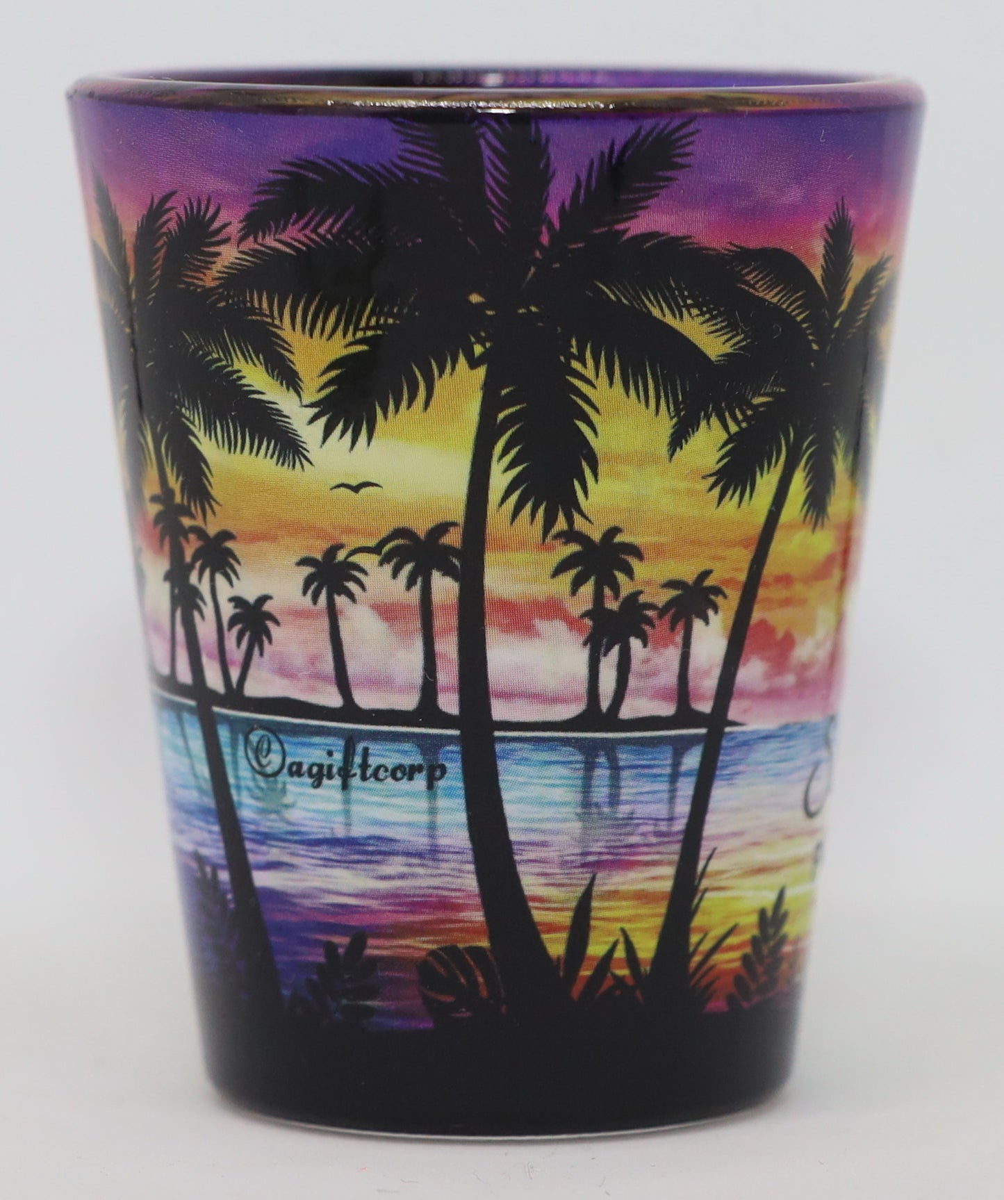 San Juan Puerto Rico Palm Sunset Shot Glass