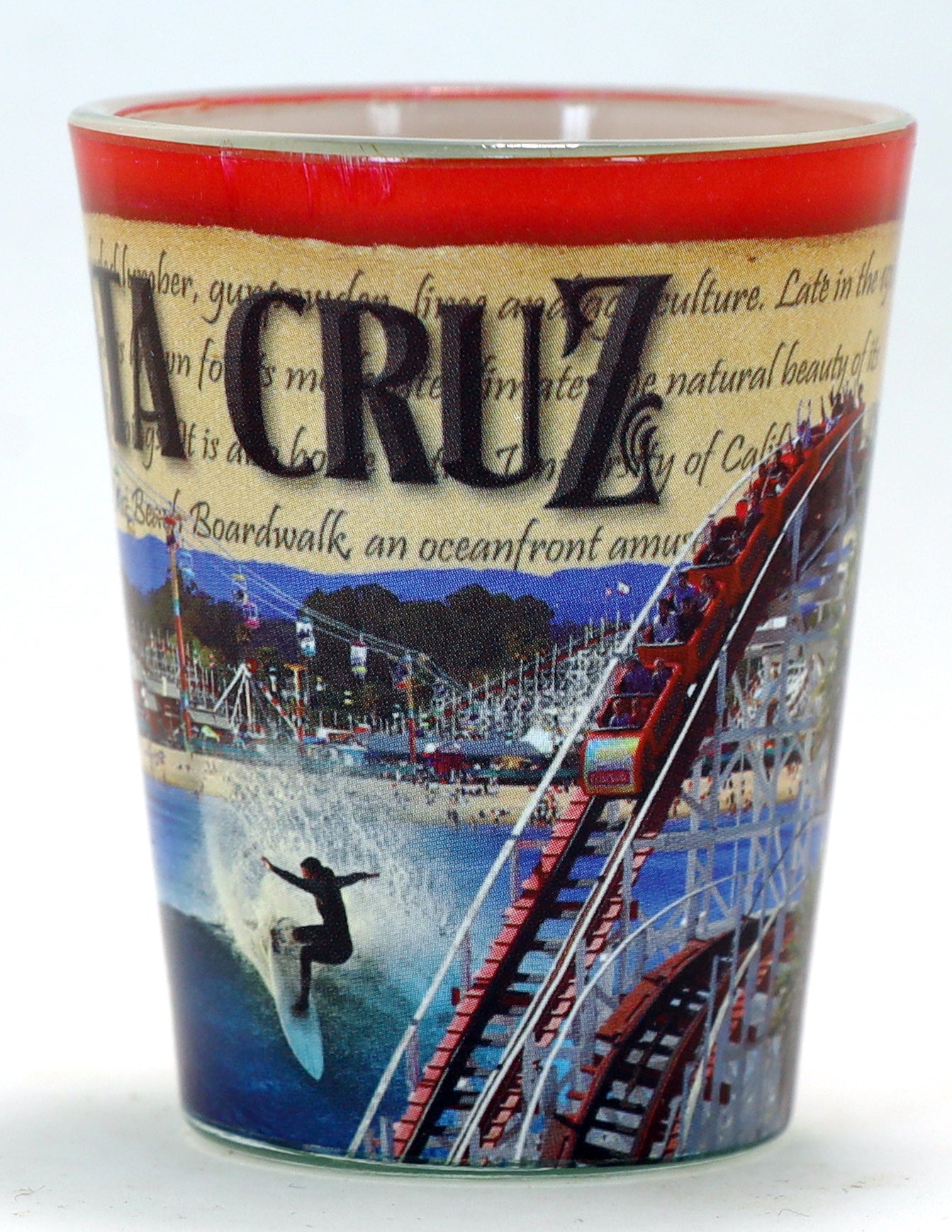 Santa Cruz California Stamp Design Shot Glass