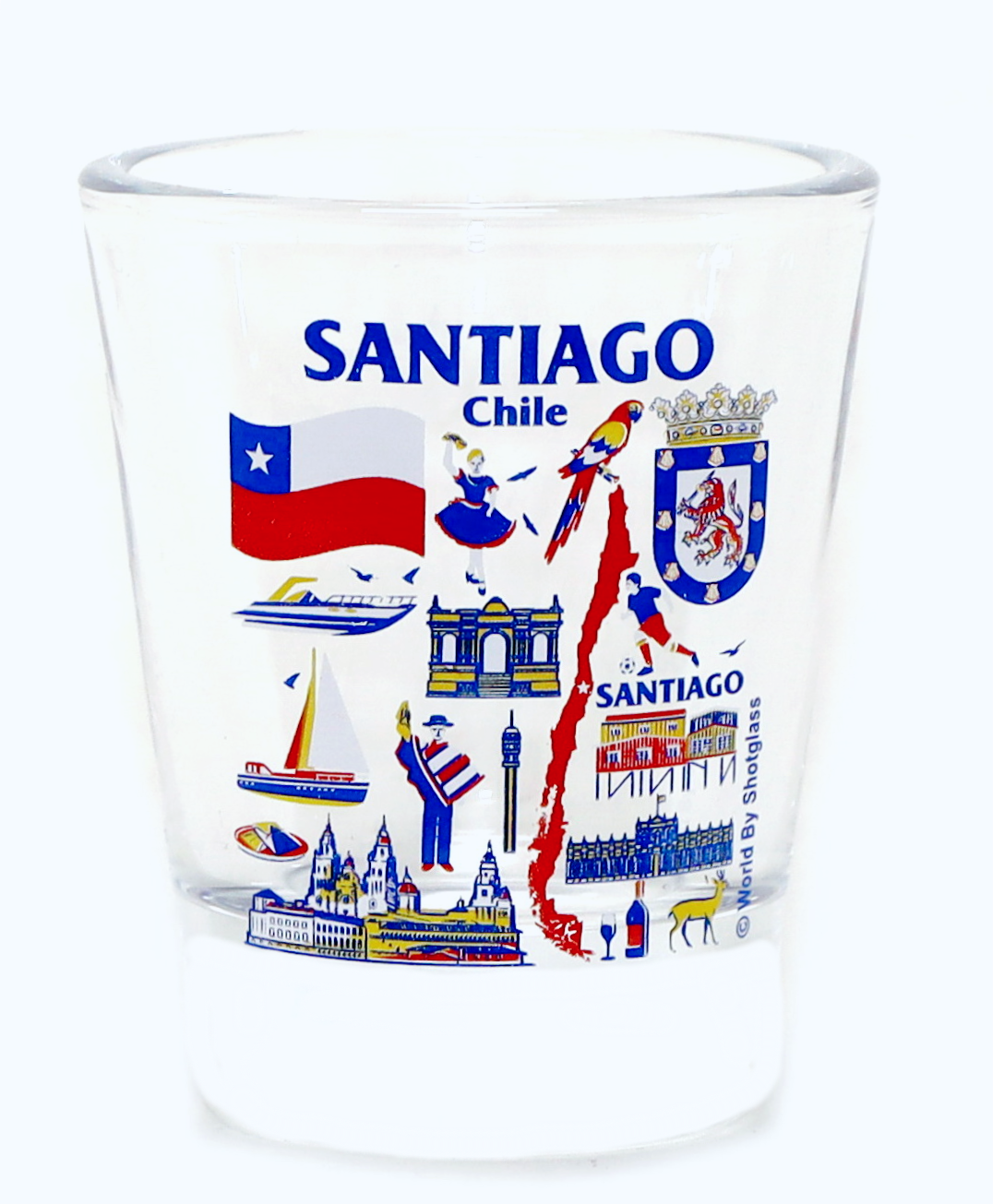 Santiago Chile Landmarks and Icons Collage Shot Glass