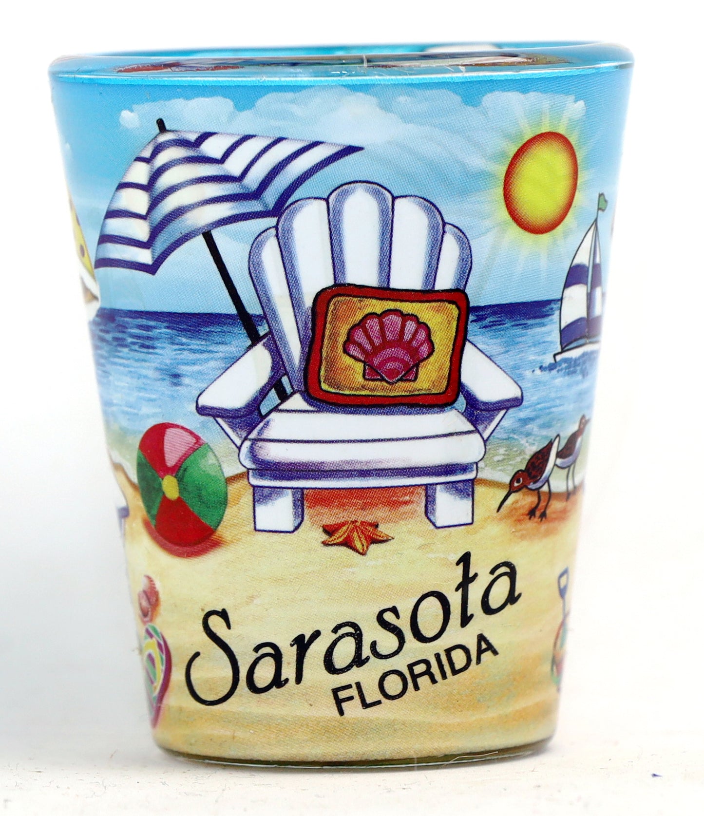 Sarasota Florida Beach Chair In-And-Out Shot Glass