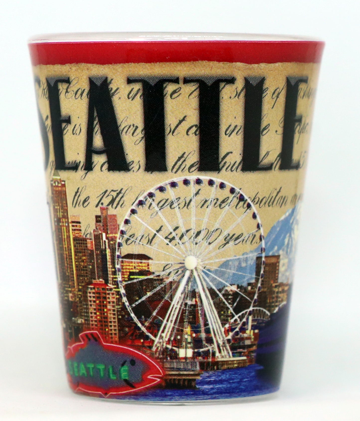 Seattle Washington Stamp Design Shot Glass