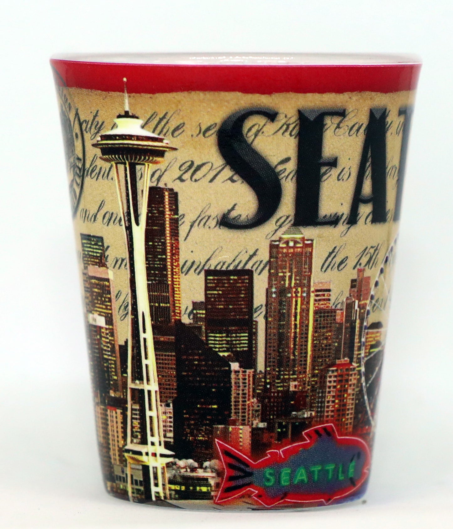 Seattle Washington Stamp Design Shot Glass