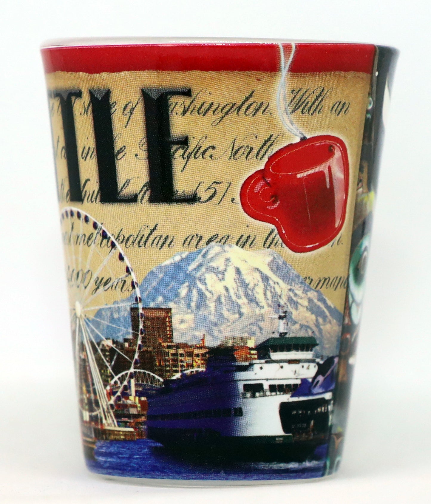 Seattle Washington Stamp Design Shot Glass