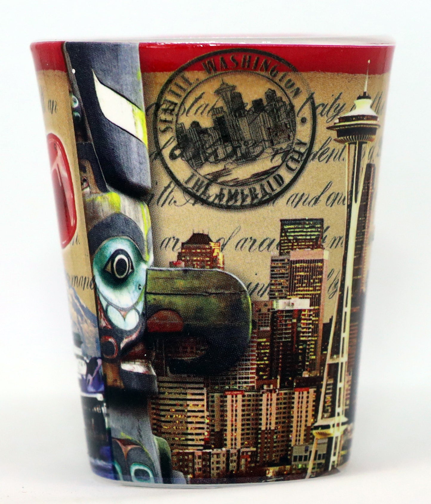 Seattle Washington Stamp Design Shot Glass