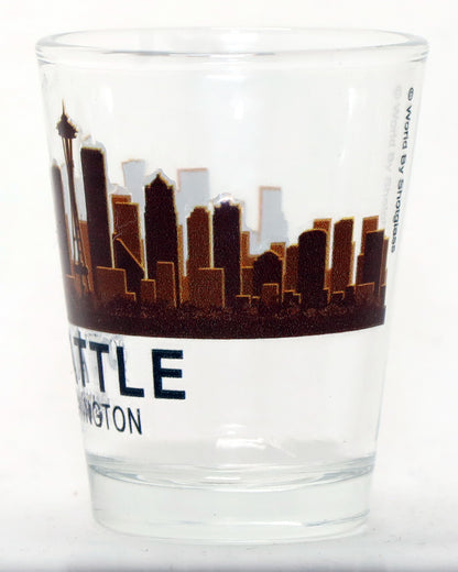 Seattle Washington Sunset Skyline Shot Glass
