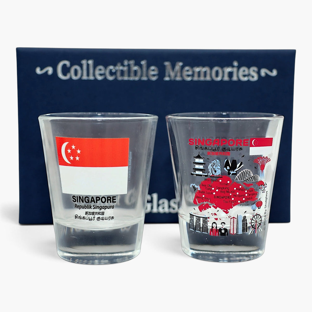 Singapore Souvenir Boxed Shot Glass Set (Set of 2)